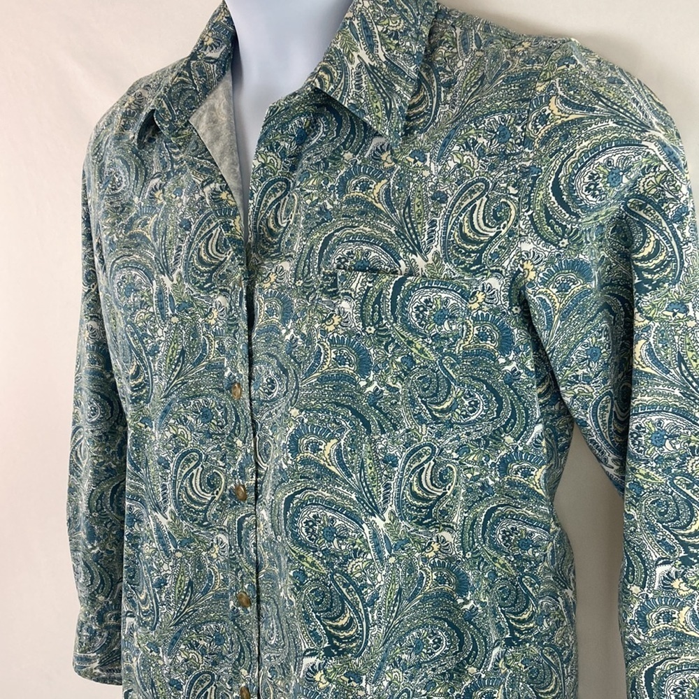 RETRO Vintage Paisley Button-Up Top - Picture 1 of 12